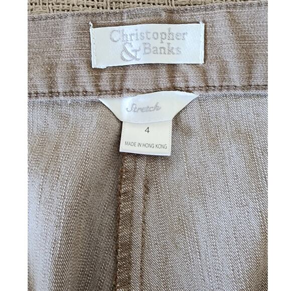Christopher and Banks Stretch Comfort Fit Women's Light Brown Pants Size 4 - Picture 7 of 7